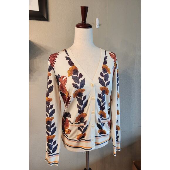 Tory Burch Sweaters - Tory Burch Printed Madeline Cardigan SZ Medium Floral